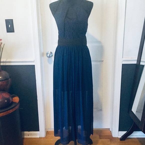 NWT Beautiful BCBG Sheer Cutout Maxi Dress - Picture 1 of 6